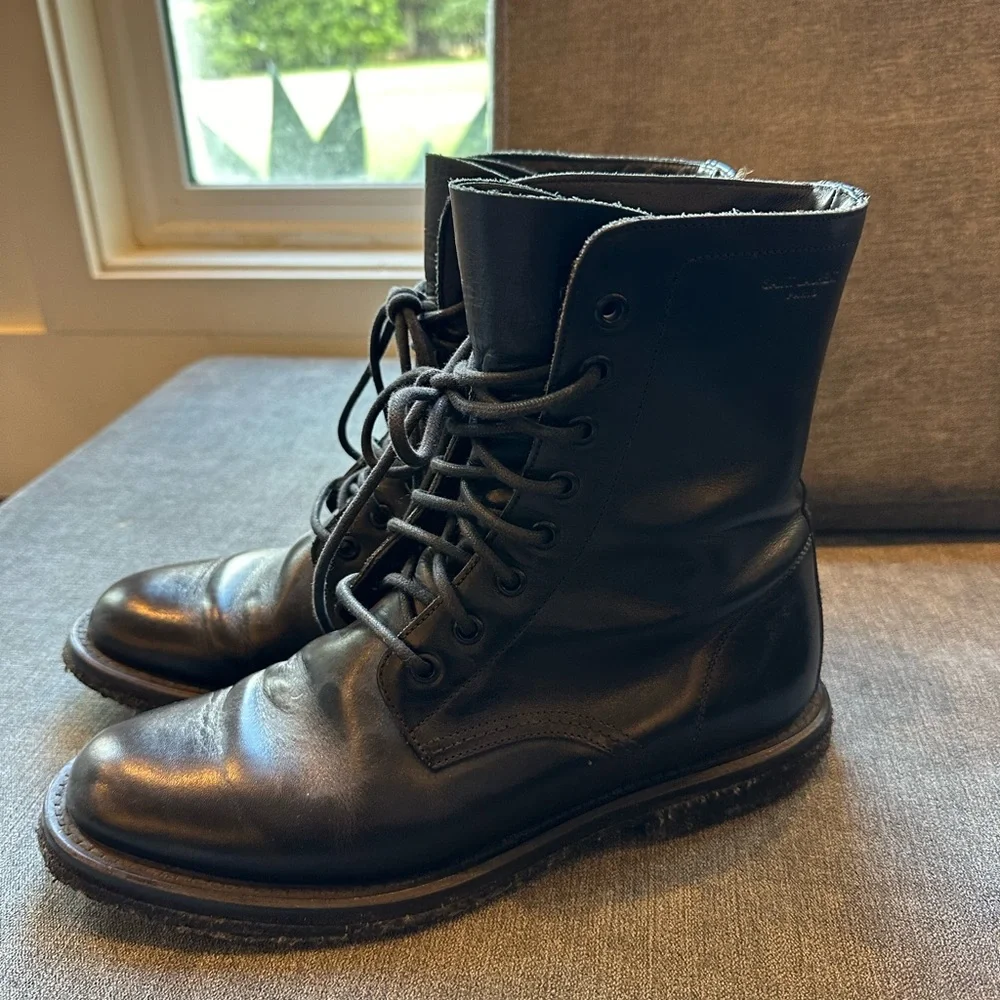 Saint Laurent Black Combat Boots Leather - Picture 2 of 7